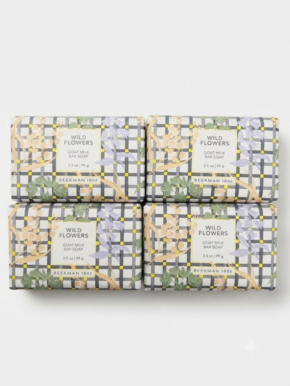 Beekman 1802 Wild Flowers Goat Milk Bar Soap – 4-Pack (3.5 oz each)